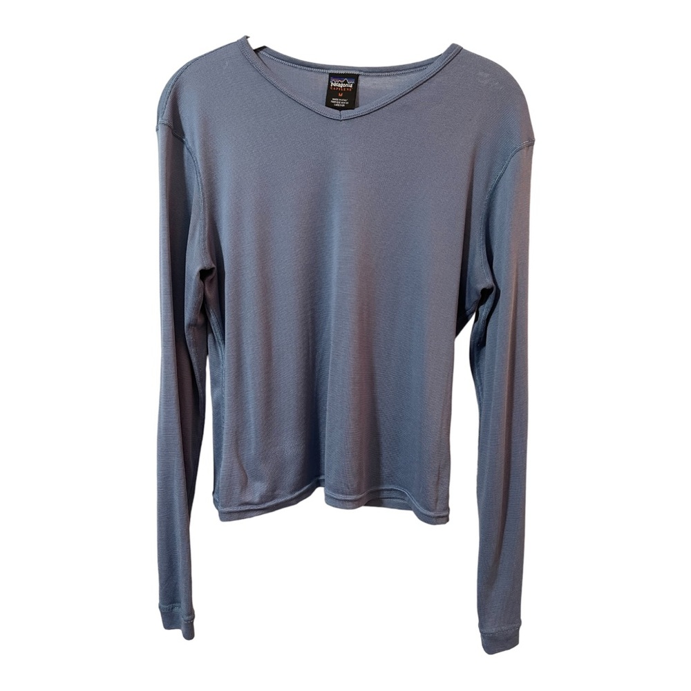 Patagonia Women's Size Medium M Long Sleeved Capilene Base Layer V Neck Shirt